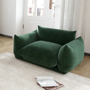 Comfy Chenille Single Accent Chair Deep Seat Couches Mid-Century Sofa 50" Plush Sofas Furniture for Small Spaces Living Room