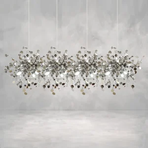 Modern Minimalist Led Stainless Steel Chandelier Gold Chrome Chandelier Living Room Dining Room Bar Table Art Hanging Chandelier